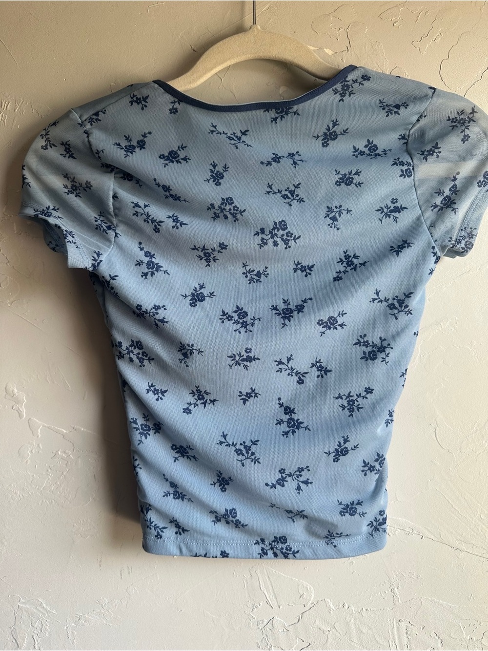 Blue Floral Tie Front Top Coquette Y2K Cottagecore Aeropostale XS - Picture 7 of 8
